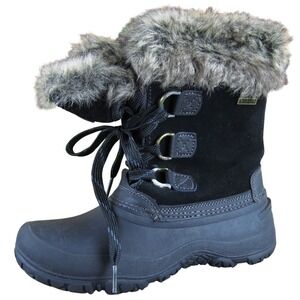 Khombu Slope Black Suede Winter Boots Women's 6‎ Faux Fur Waterproof Warm